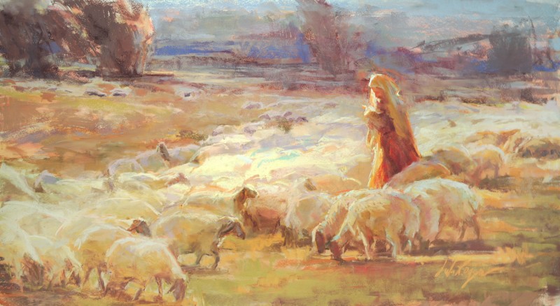 Standing Christ with Sheep